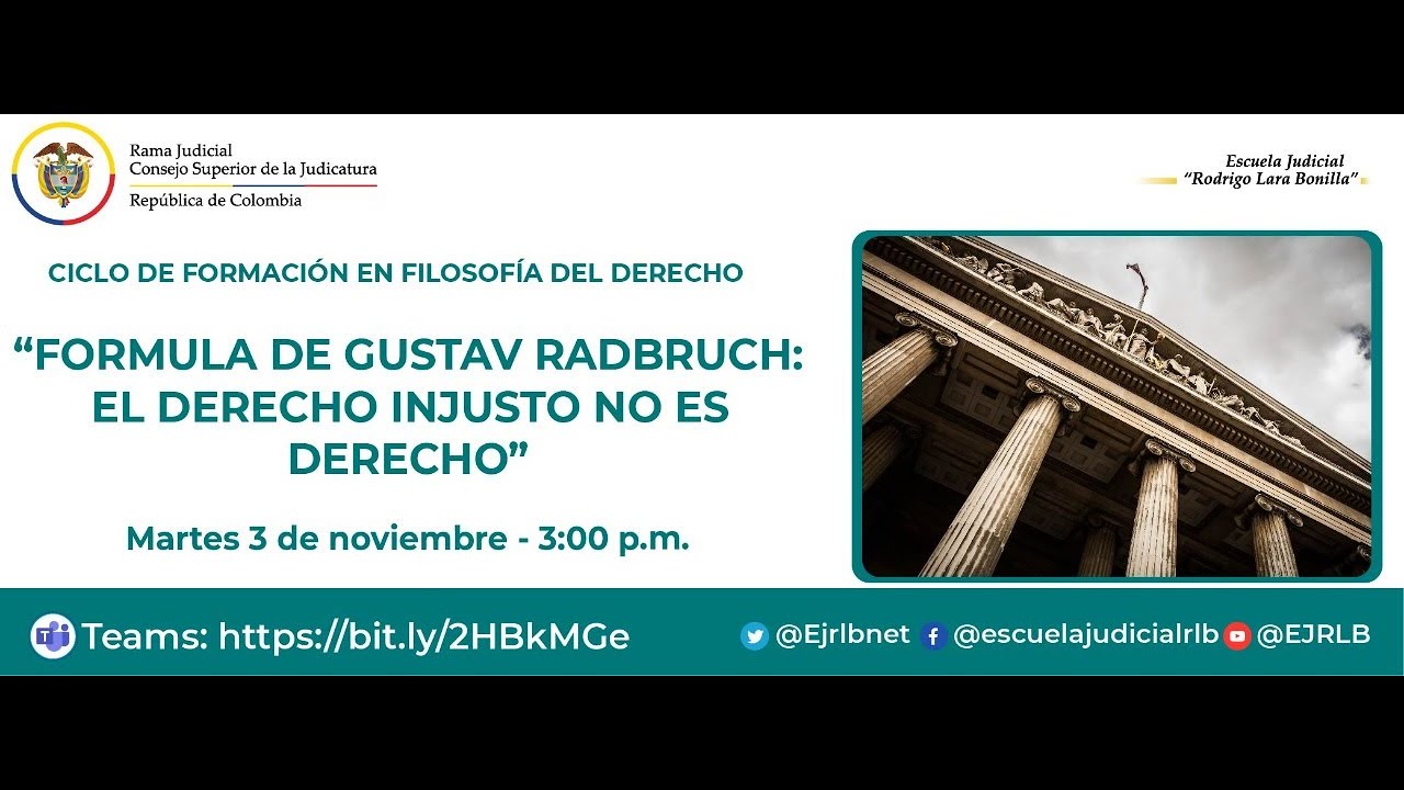FORMULA DE GUSTAV RADBRUCH EL DERECHO INJUSTO NO ES DERECHO