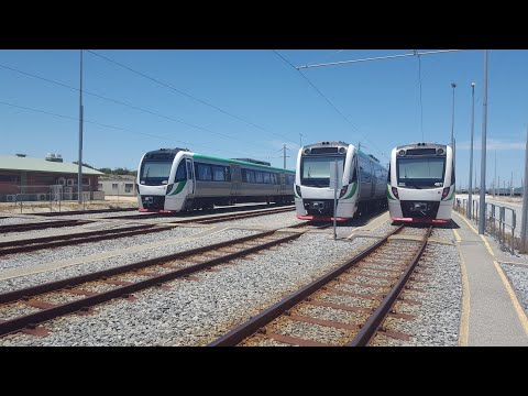 Transperth train driver cab view - Nowergup depot north departure and arrival - high speed
