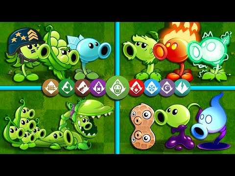 Random 4 Best Team Peashooter Battlez - Who Will Win? - PvZ 2 Team Plants Challenge
