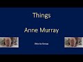 Anne Murray   Things  KARAOKE