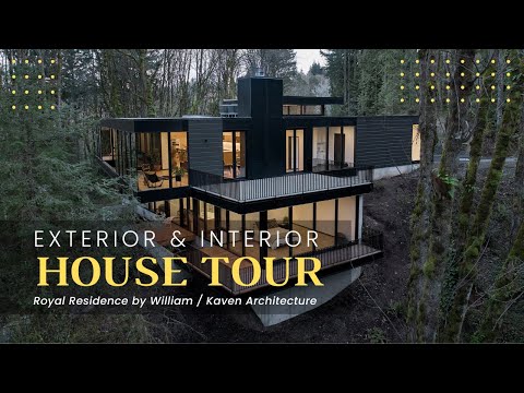 Royal Residence - Modern Black Wood And Glass House Design Overlook A Lush Wooded Expanse