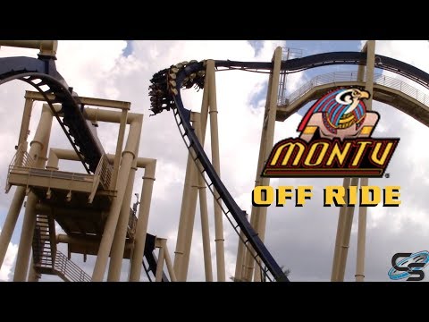 Off-ride footage of a Montu train