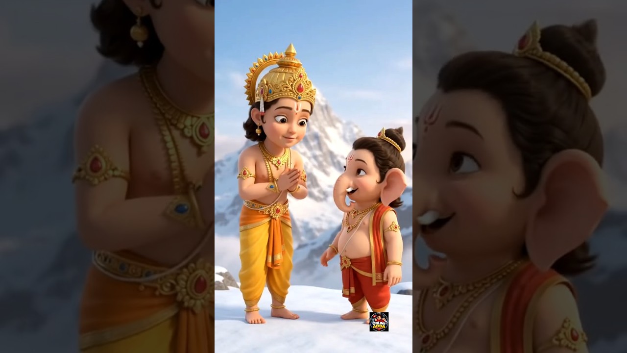 Ganesh Ji vs Kartikeya Ji 😱 ब्रह्मांड की परिक्रमा | ai cartoon video #shorts #aishorts
