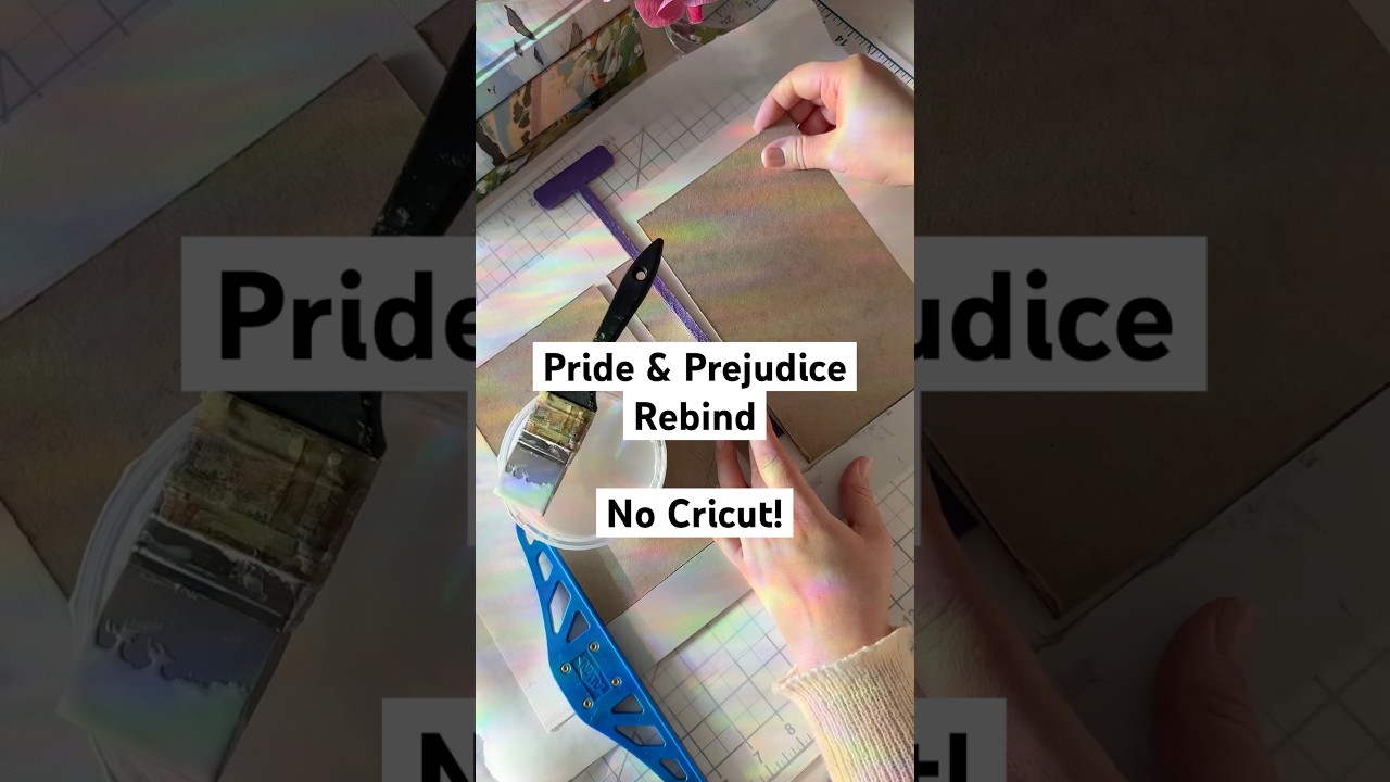 Pride and prejudice rebind asmr with printed canvas and press on foils #rebinding #bookbinding #asmr