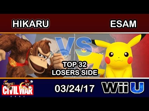 2GGC: Civil War - Hikaru (Donkey Kong) Vs. PG | ESAM (Pikachu) Top 32 Losers - Smash Wii U