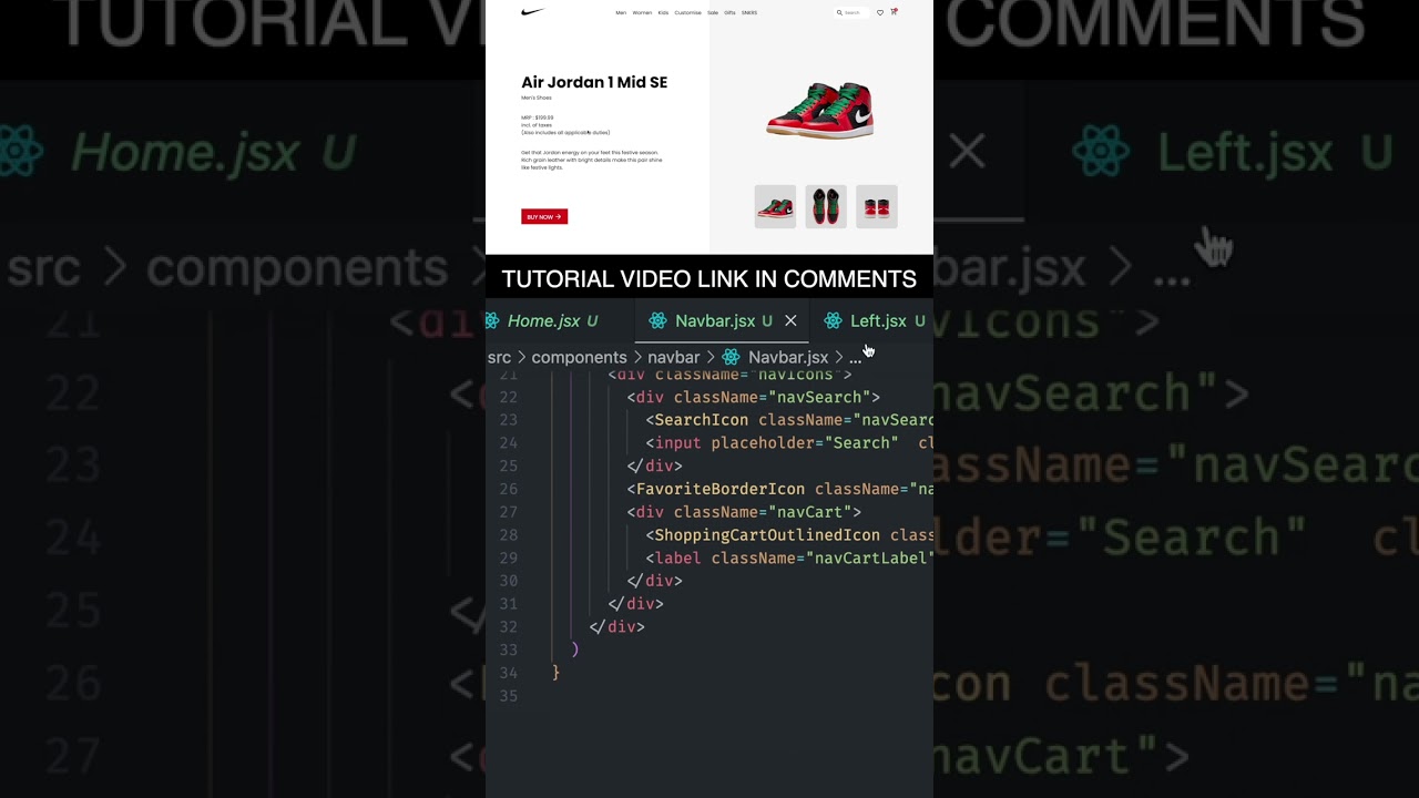 Modern React ECommerce Product Page Design #react #reactjs #shorts