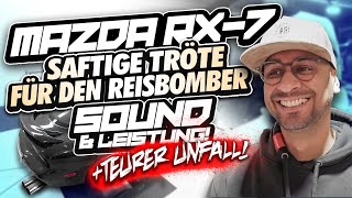 JP Performance - Saftige Tröte für den Reisbomber + Unfall | Mazda RX7 Abgasanlage & Downpipe