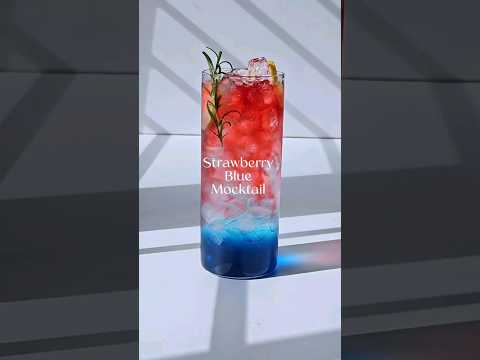 strawberry Blue Mocktail 💙♥️🍓✨️ #drink #homecafe #mocktaildrinks #recipe #cafe