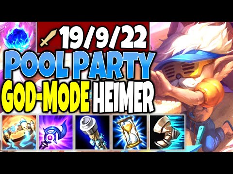 Pool Party GOD-MODE HEIMERDINGER New Skin 🔥 Best Heimerdinger Season 10 Build 🔥 LoL Heimer Gameplay