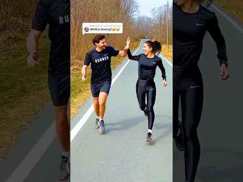 SAY HI TO HIM 👋🏻❤️ #running #couplegoals #sport