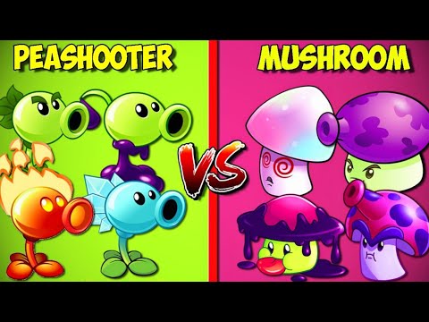 Team MUSHROOM vs PEASHOOTER - PvZ 2 Plant vs Plant game play ||