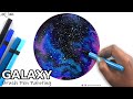 Drawing Round GALAXY With Brush Pen Watercolor Effect BRUSH PEN Blending Using Water ART Tube