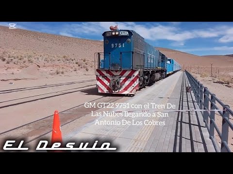 GM GT22 9751 a cargo del Tren De Las Nubes llegando a San Antonio De Los Cobres 
