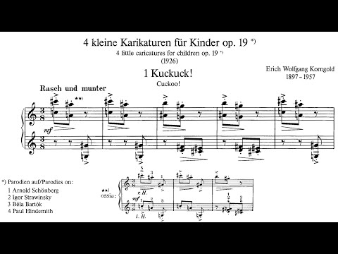 Erich Wolfgang Korngold - 4 Kleine Karikaturen für Kinder, Op. 19