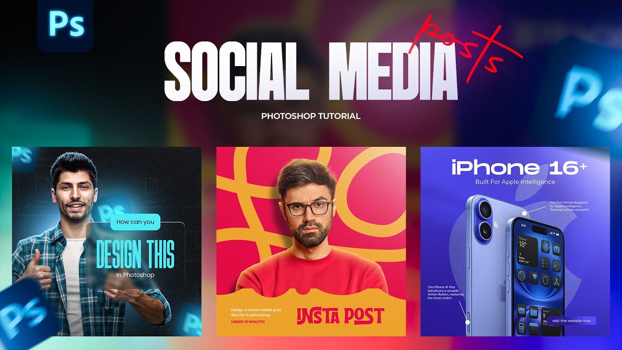 Design Social Media Post Under 10 Minutes | Photoshop Tutorial