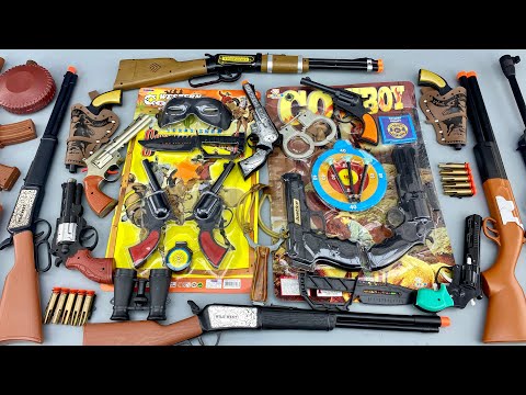 Cowboy Toy Gun Arsenal Unboxing! Dual Revolvers, Desert Eagle, Shotguns & Western Rifles