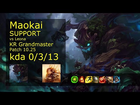 Maokai Support vs Leona - KR Grandmaster 0/3/13 Patch 10.25 Gameplay // [롤] 마오카이 vs 레오나 서폿