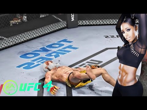 UFC4 | Old Bruce Lee vs Naomi WWE  (Hardest Ai)