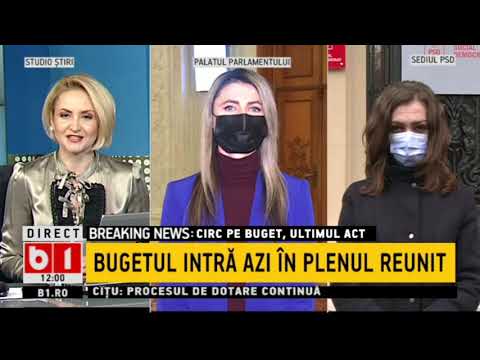 STIRI B1 ORA 12.00 DIN 1 MARTIE 2021 - LA ORA 16.00 PREMIERUL VA PREZENTA BUGETUL IN PARLAMENT
