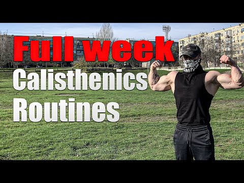 Full week calisthenics routines and all my post workout meals (body weight, extra weight)