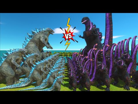Growing Godzilla 2014 VS Shin Godzilla Size Comparison - Animal Revolt Battle Simulator