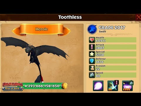 Toothless Grade 2017 - PvP Heroic Dragon Battle in Brawl | Dragons: Rise of Berk