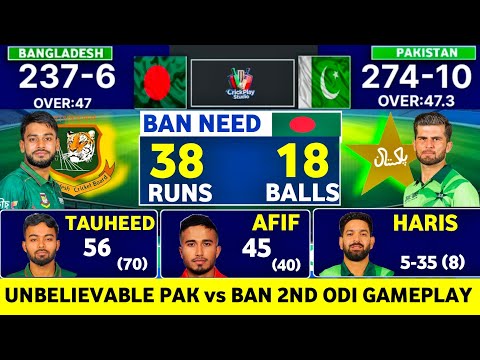 Unbelievable | Pakistan vs Bangladesh ODI Match  | Gameplay