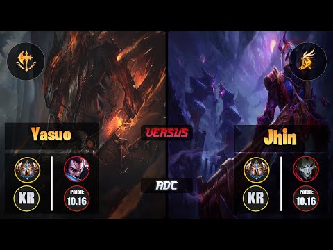 Challenger YASUO [Conqueror] (ADC) VS  JHIN - Challenger KR Patch 10.16