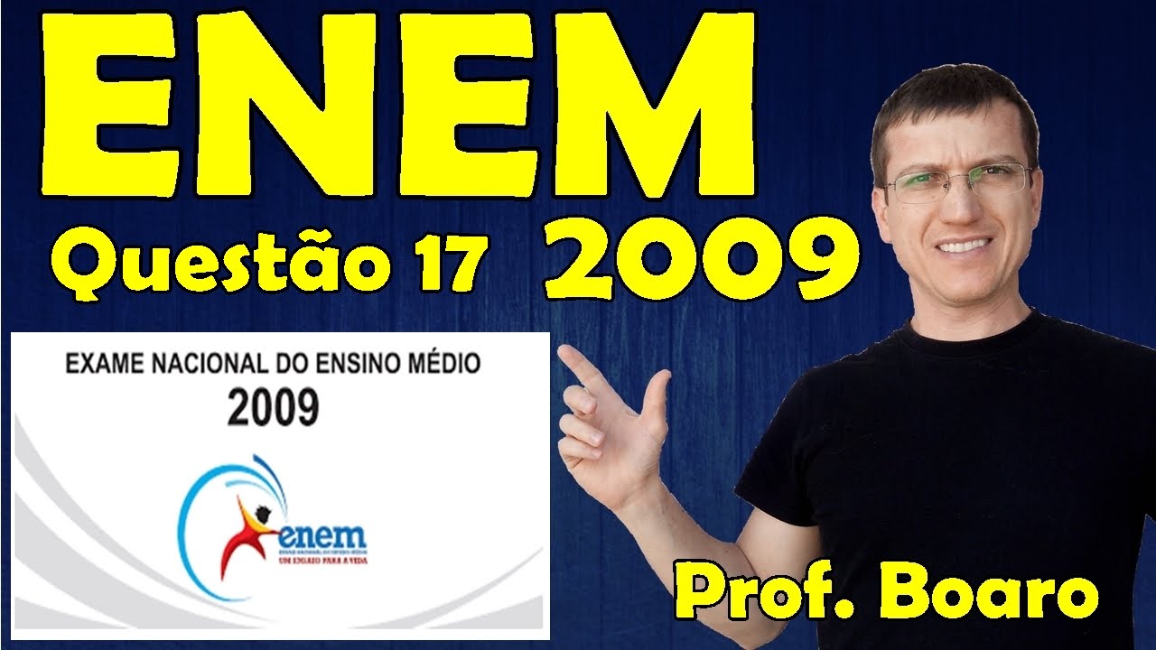 ENEM 2009 - Física - Mecânica - Questão 17 resolvida (Caderno Azul) - Prof. Marcelo Boaro