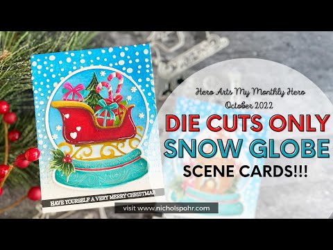 Die Cuts Only Snow Globe Scene Cards (Hero Arts October 2022 Add Ons)