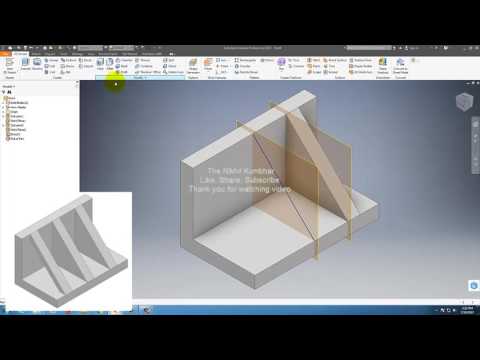 Create Rib on component by using "Rib command" in Autodesk Inventor 2017 Tutorial
