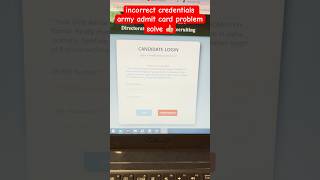 Agniveer army admit card incorrect credentials download problem solve 👍🏼 #shorts #admitcard #exam