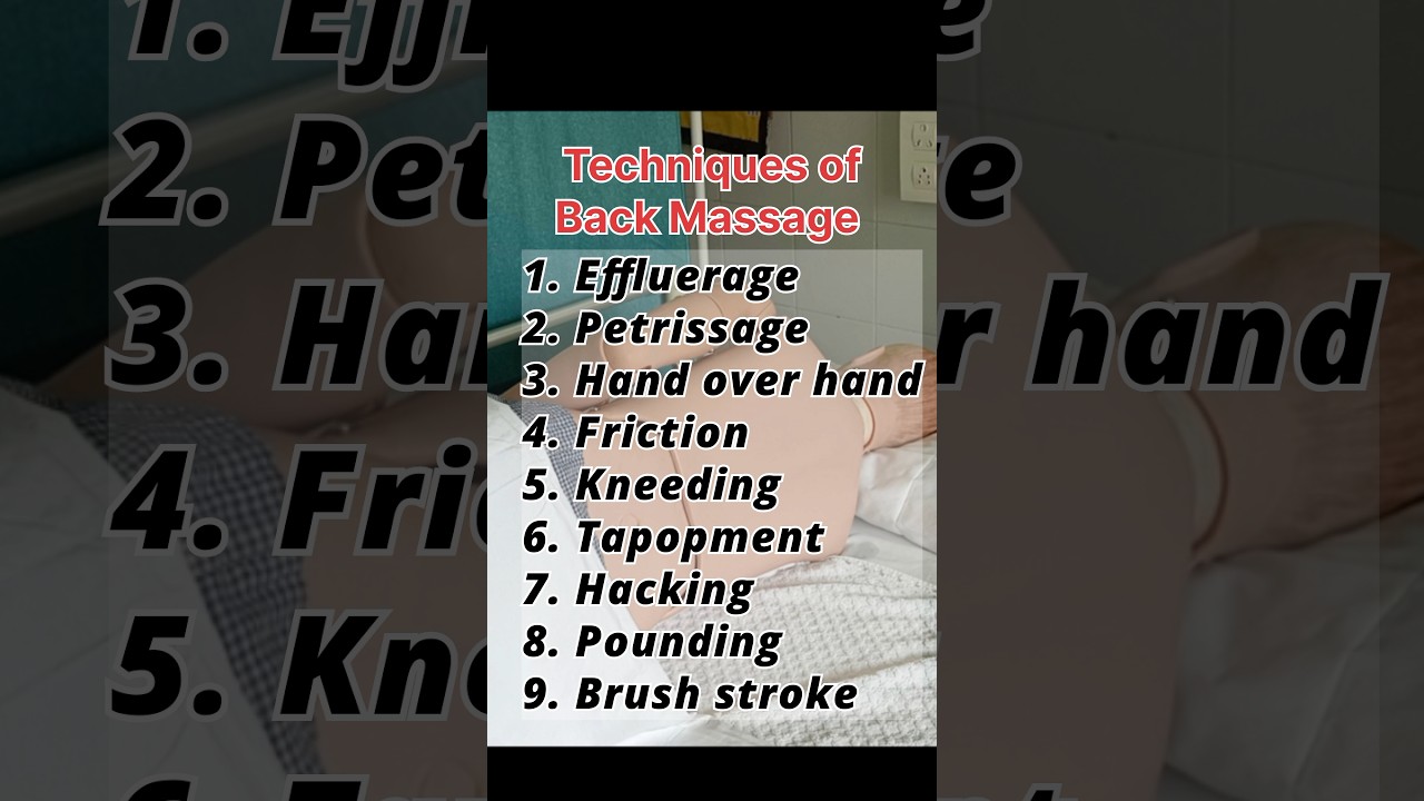 Techniques of Back Massage for Patient 🙌🏥👩‍⚕️ #nursingprocedure #nursing#2024#backcare#backmassage