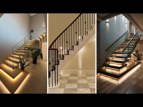 Luxury Apartments Staircase Lighting Ideas 2025 / Modern Staircase Lightning /