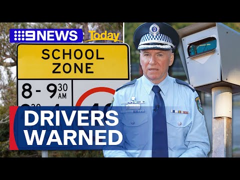 Police enforce school zone speed limits | 9 News Australia