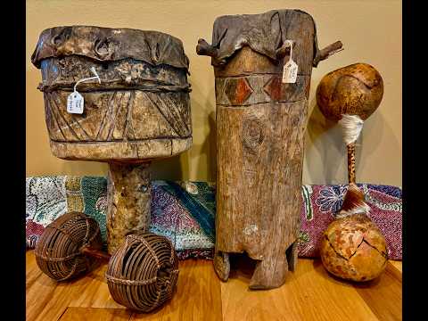 Genuine African Handcrafted Drums and Shaker Percussion Instruments (2 Hand Drums, 2 Shakers) image 24
