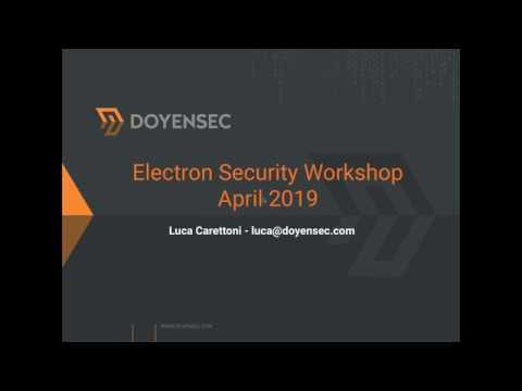 Doyensec Electron Security Training