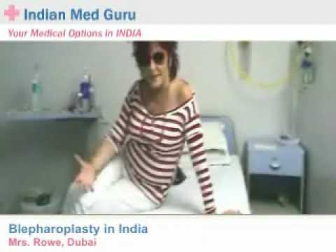 Eyelid surgery at a cosmetic surgery hospital at Chennai in India.