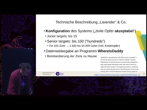 38C3 - Der Mythos der „gezielten Tötung”. Zur Verantwortung von KI-gestützten Zielsystemen am Beispi