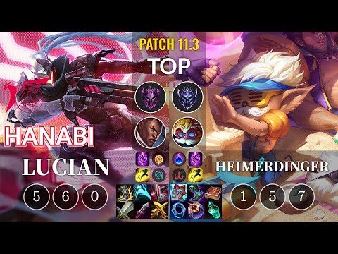 TLN Hanabi Lucian vs Heimerdinger Top - KR Patch 11.3