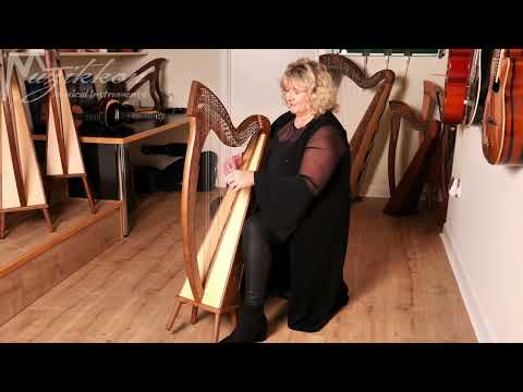 Muzikkon 29 String Boru Harp in Rosewood Played By Ann Tuitte