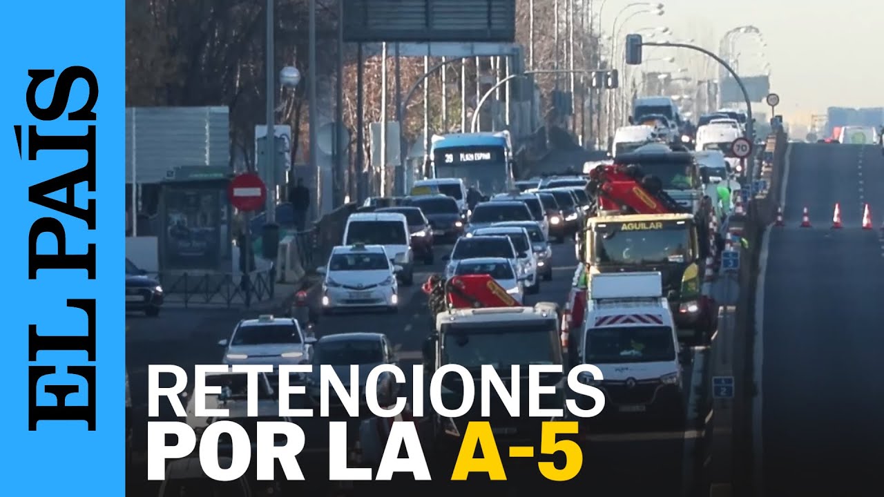 Retenciones de tráfico en los accesos a Madrid en el primer día de soterramiento de la A-5 | EL PAÍS