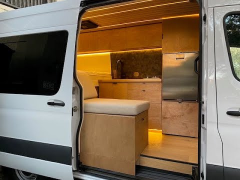 Van Tour - Modern Sprinter Van Conversion - Full Electrical, Kitchen, Water, Shower, Solar