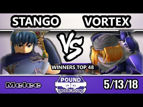 Pound Underground - SS | Stango (Marth) Vs. vortex (Sheik) - Smash Melee Winners Top 48