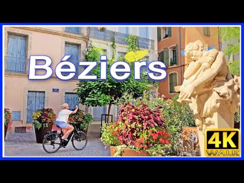 【4K】WALK France 4k video BEZIERS walking tour SLOW TV travel