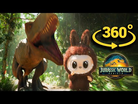360° VR Jurassic World Rebirth | LABUBU Escapes T-REX Dinasour in 8K | Run for Life in Jurassic Park