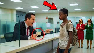 GAROTO POBRE ENTROU NO BANCO COM UM CHEQUE — O EMPRESÁRIO RIU… E DESCOBRIU TARDE DEMAIS QUEM ELE ERA