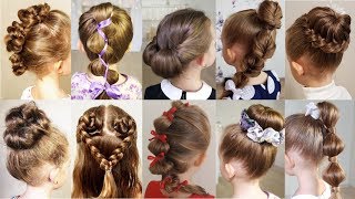 10 cute 1-MINUTE hairstyles for busy morning!  Quick &amp; Easy Hairstyles for School!