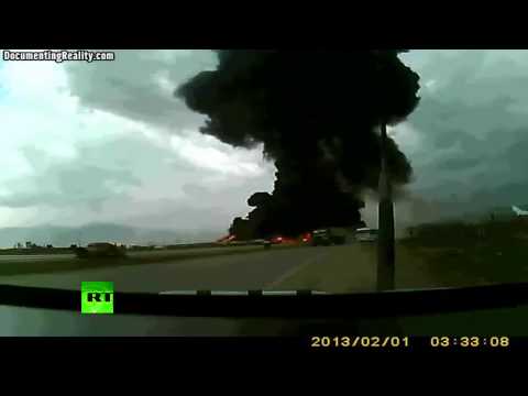Dramatic footage Cargo Boeing 747 crashes at Bagram Airfield [HD]