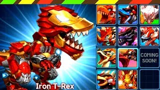 Dino Battle #44: Iron T-Rex VS Boss Tyrannosaurus, Brachiosaurus, Ankylosaurus &amp; Mosasaurus